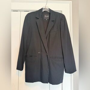 Madewell Black Double-Breasted Relaxed Blazer